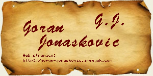Goran Jonašković vizit kartica